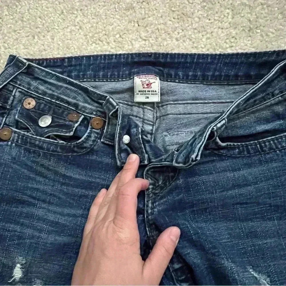 True Religion Jeans Rainbow Billy Blue Jeans Women Sz 26x29 Boot Cut 10572BLBT, - Picture 9 of 14